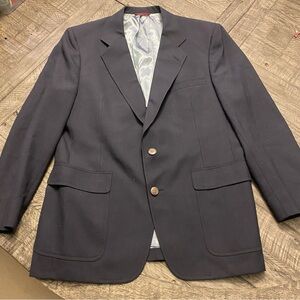 Hart Schaffner Marx Sport Coat Mens Golf Jack Nicklaus Silver Button Navy Blazer